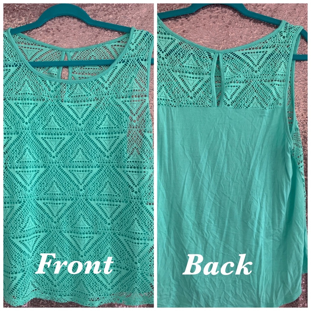 Lace Aztec tank top